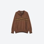Striped Polo Collar Sweater